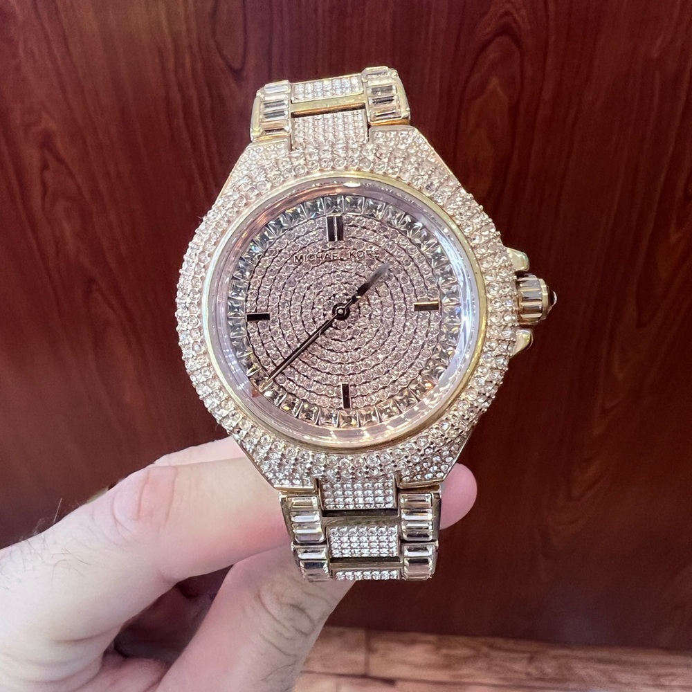 Michael Kors Rose Gold Watch with Crystal Accents